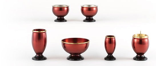 赤系の仏具セット